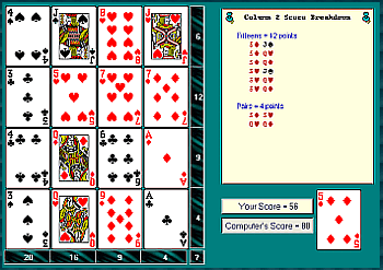 Cribbage Squares Solitaire Screenshot